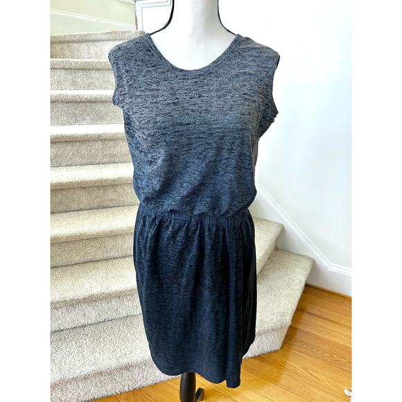 Theory Grey & Navy Burnout Ombre Sleeveless Casual Dress - Picture 1 of 8